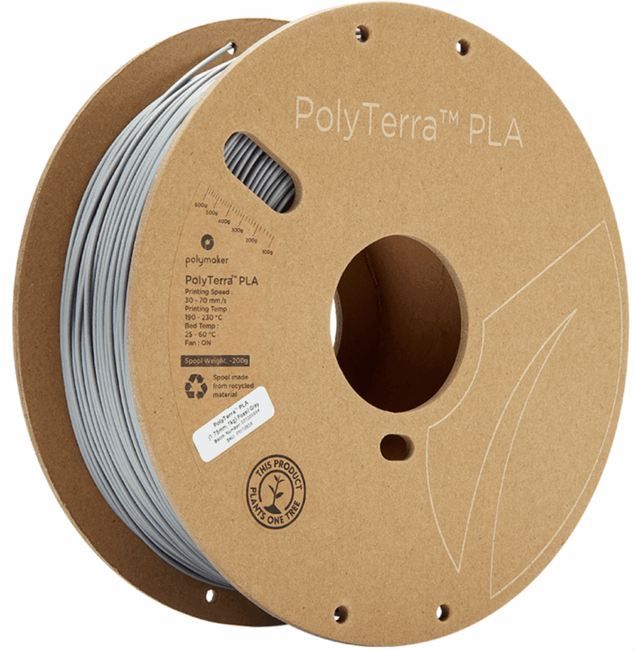 Polymaker PolyTerra PLA Grå – 1,75 mm – 1 kg