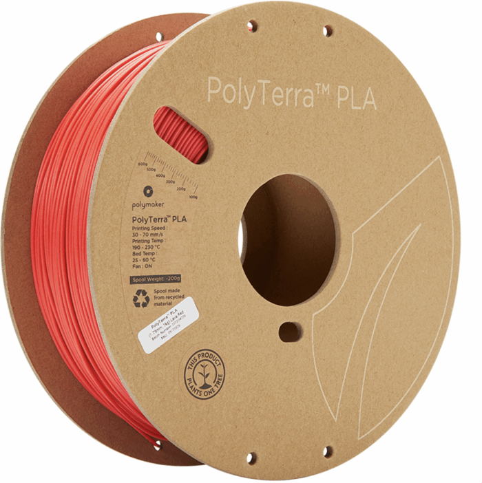 Polymaker PolyTerra PLA Röd - 1,75 mm – 1 kg