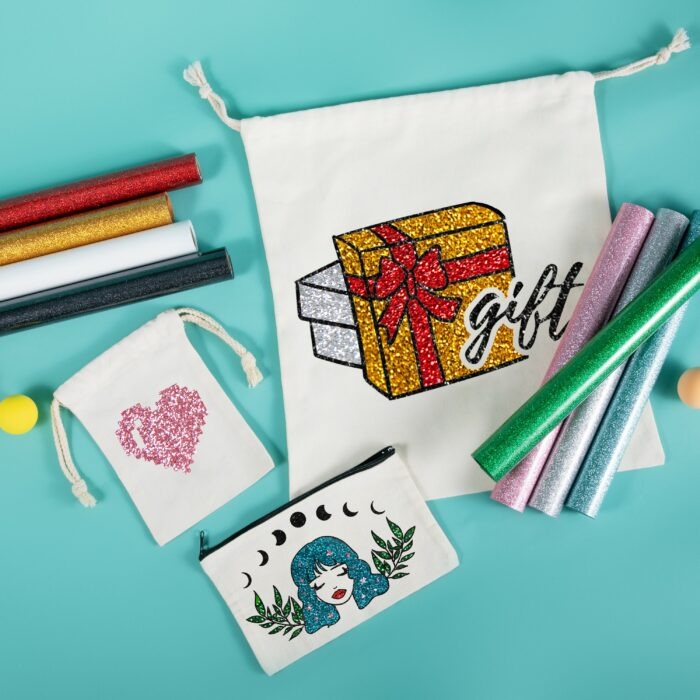 LOKLiK Heat Transfer Vinyl - Glitter - Rött 30,5 × 90 cm - Bild 4