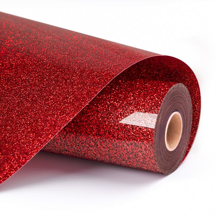 LOKLiK Heat Transfer Vinyl - Glitter - Rött 30,5 × 90 cm